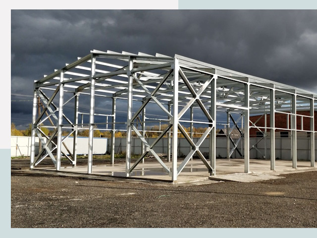 Двускатные ангары в Осинники от 615 руб. за квадрат